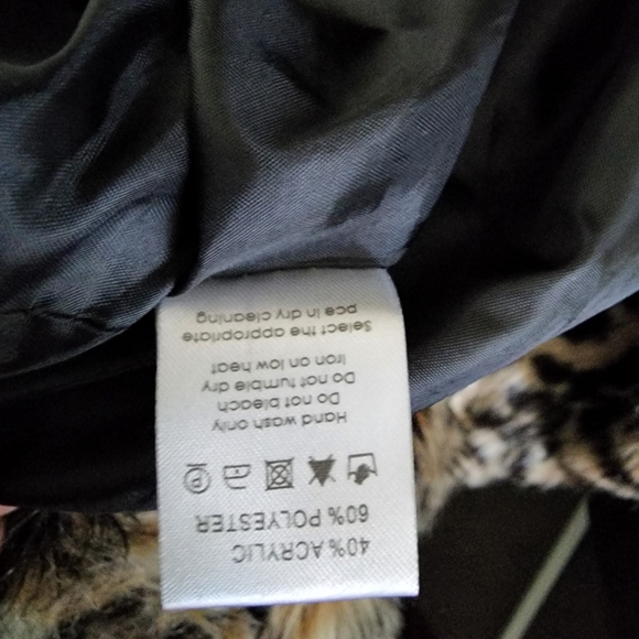 Aus12 Alice & You Faux Fur Leopard Print Collared Coat Jacket - Picture 5 of 16